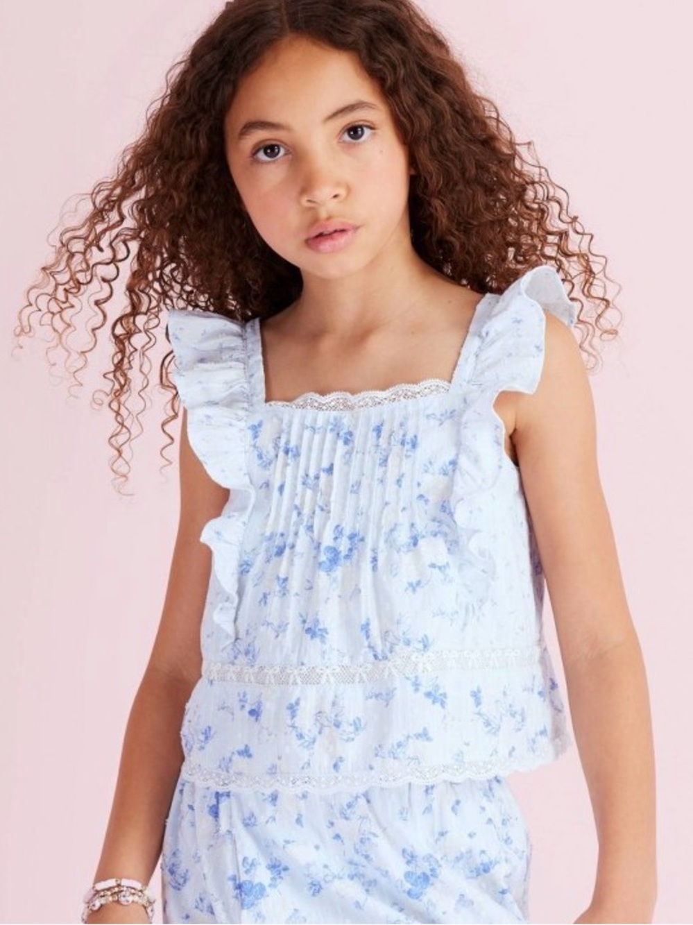 NWT LoveShackFancy x Target Girls Ruffled Tank Top Clara Budding Florals Sz 12